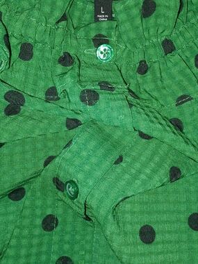 Who What Wear Green Polka Dot Midi Dress